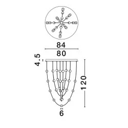 LUCES CUTERVO LE44602 elegancka lampa wisząca LED 3000K czarno-złota