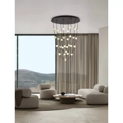 LUCES CUTERVO LE44602 elegancka lampa wisząca LED 3000K czarno-złota