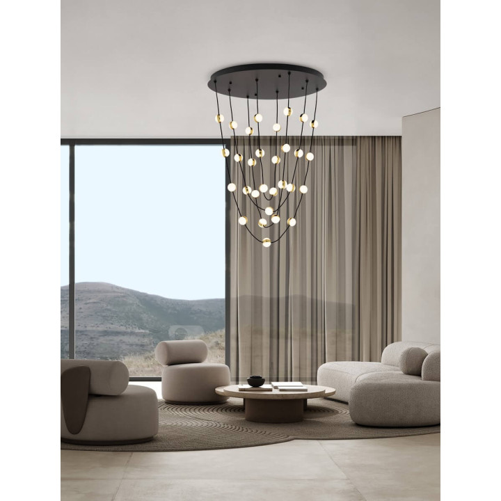 LUCES CUTERVO LE44602 elegant LED hanging lamp 3000K black and gold