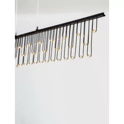 LUCES HUARAZ LE44446/7 hanging lamp black and gold, 3000K modern