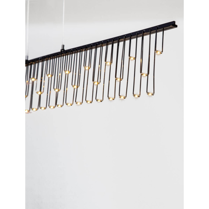 LUCES HUARAZ LE44446/7 lampa wisząca czarno-złota, 3000K nowoczesna