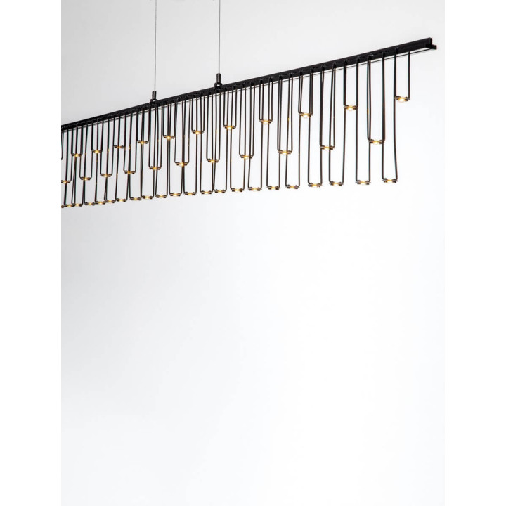 LUCES HUARAZ LE44446/7 lampa wisząca czarno-złota, 3000K nowoczesna
