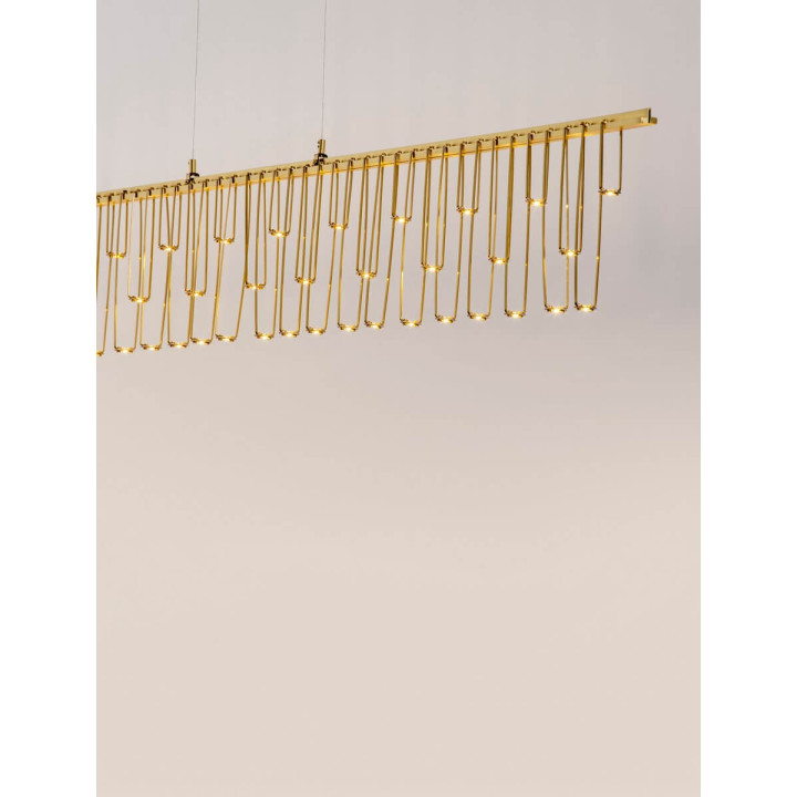 LUCES HUARAZ LE44446/7 lampa wisząca czarno-złota, 3000K nowoczesna