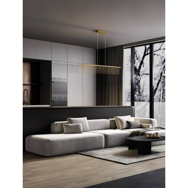 LUCES HUARAZ LE44446/7 lampa wisząca czarno-złota, 3000K nowoczesna
