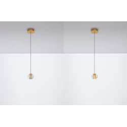 LUCES CUYO LE44210 gold LED hanging lamp 4W 3000K, metal and glass