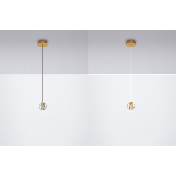 LUCES CUYO LE44210 złota lampa wisząca LED 4W 3000K, metal i szkło