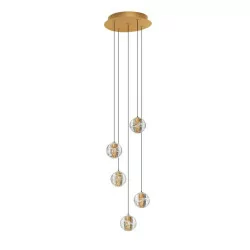 LUCES CUYO LE44212 gold LED hanging lamp 16W 832lm 3000K metal/glass