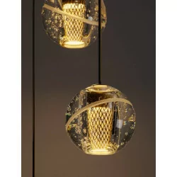 LUCES CUYO LE44212 gold LED hanging lamp 16W 832lm 3000K metal/glass