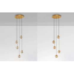 LUCES CUYO LE44212 gold LED hanging lamp 16W 832lm 3000K metal/glass
