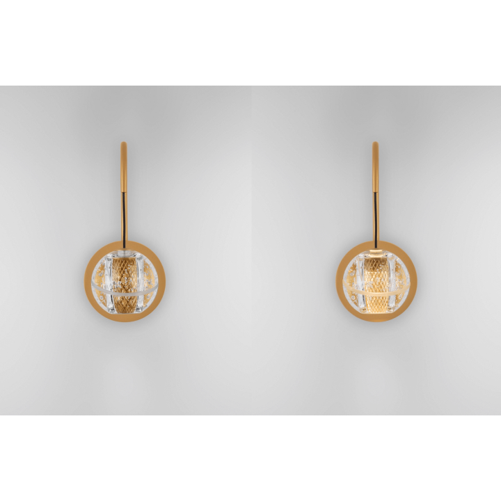 LUCES CUYO LE44211 LED wall lamp 4W, gold 166lm, 3000K, metal/glass