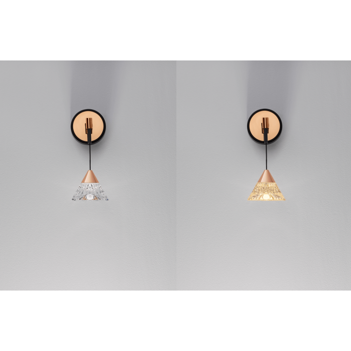LUCES GUAY LE44213 kinkiet wiszący LED 7W, złoty, 3000K, metal/akryl