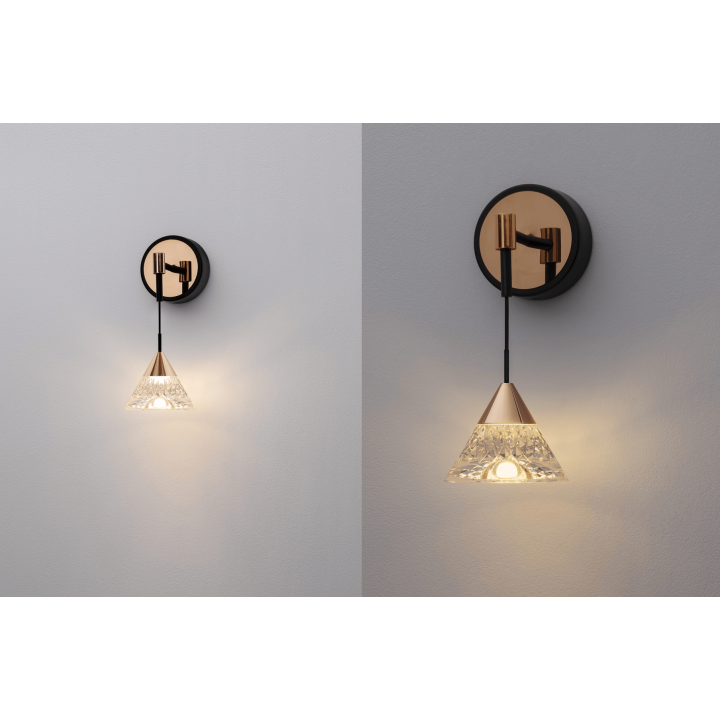 LUCES GUAY LE44213 kinkiet wiszący LED 7W, złoty, 3000K, metal/akryl
