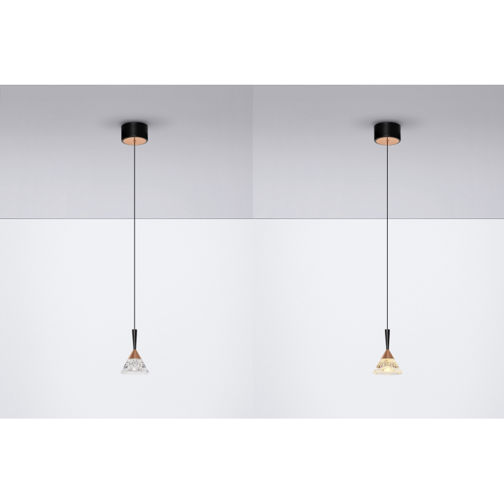 LUCES GUAY LE44214 LED hanging lamp 7W gold 345lm 3000K, metal/acrylic