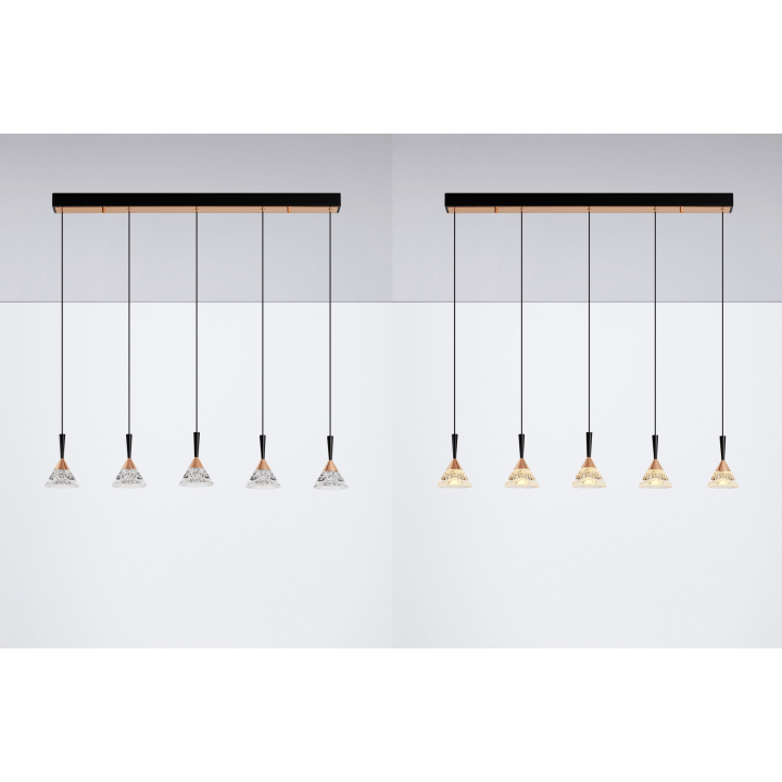 LUCES GUAY LE44216 hanging lamp black and gold, LED 3000K 30W 1558lm