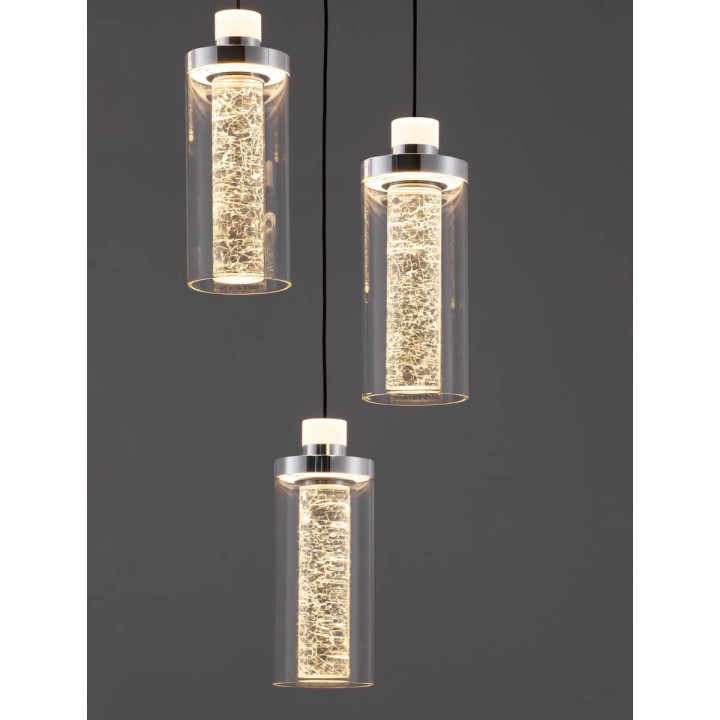 LUCES JUAN LE44218 lampa wisząca LED 30W, czarno-złota, elegancki styl