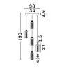 LUCES JUAN LE44218 lampa wisząca LED 30W, czarno-złota, elegancki styl