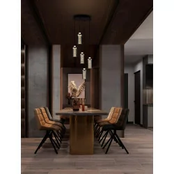 LUCES JUAN LE44218 lampa wisząca LED 30W, czarno-złota, elegancki styl