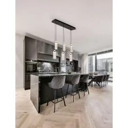 LUCES JUAN LE44219 lampa wisząca LED, czarno-srebrna, nowoczesna