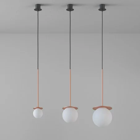 CLEONI COTTON pojedyncza lampa wisząca ze szklanym kloszem