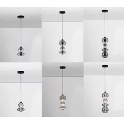 LUCES LUIS LE44220/1/2 LED hanging lamp, 3 sizes, black and gray