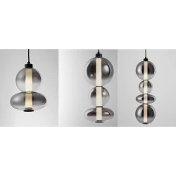LUCES LUIS LE44220/1/2 lampa wisząca LED, 3 rozmiary, czarno-szara
