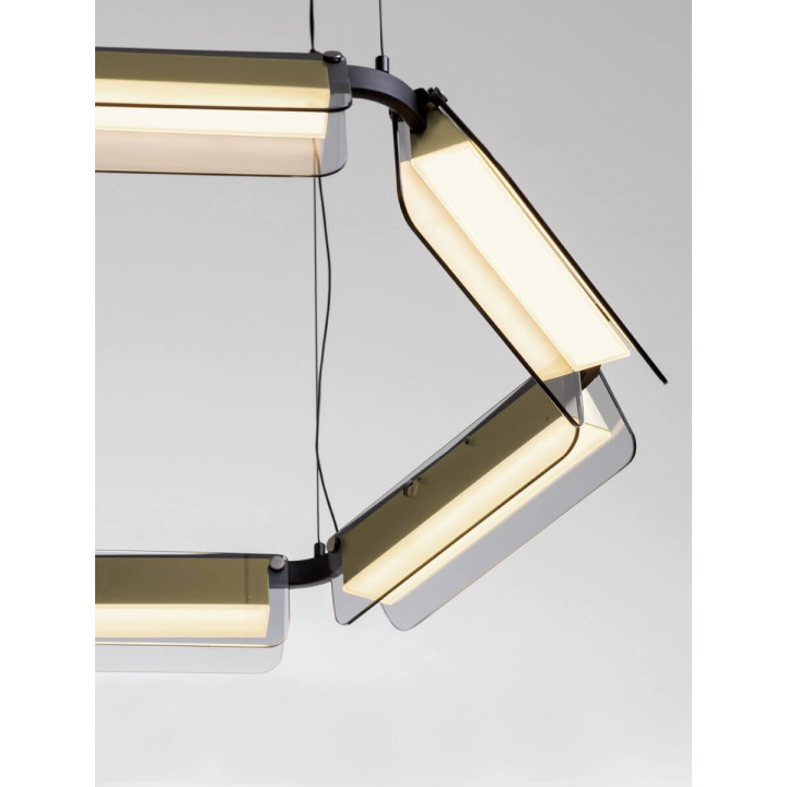 LUCES ROCA LE44228/9 round LED hanging lamp 2 sizes black and gold