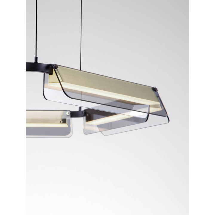 LUCES ROCA LE44228/9 round LED hanging lamp 2 sizes black and gold