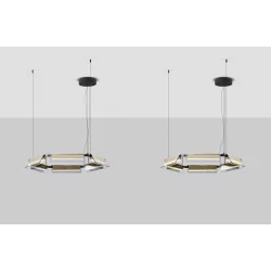 LUCES ROCA LE44228/9 okrągła lampa wisząca LED 2 rozmiary czarno-złota