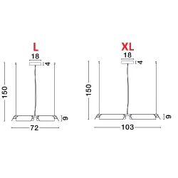 LUCES ROCA LE44228/9 okrągła lampa wisząca LED 2 rozmiary czarno-złota