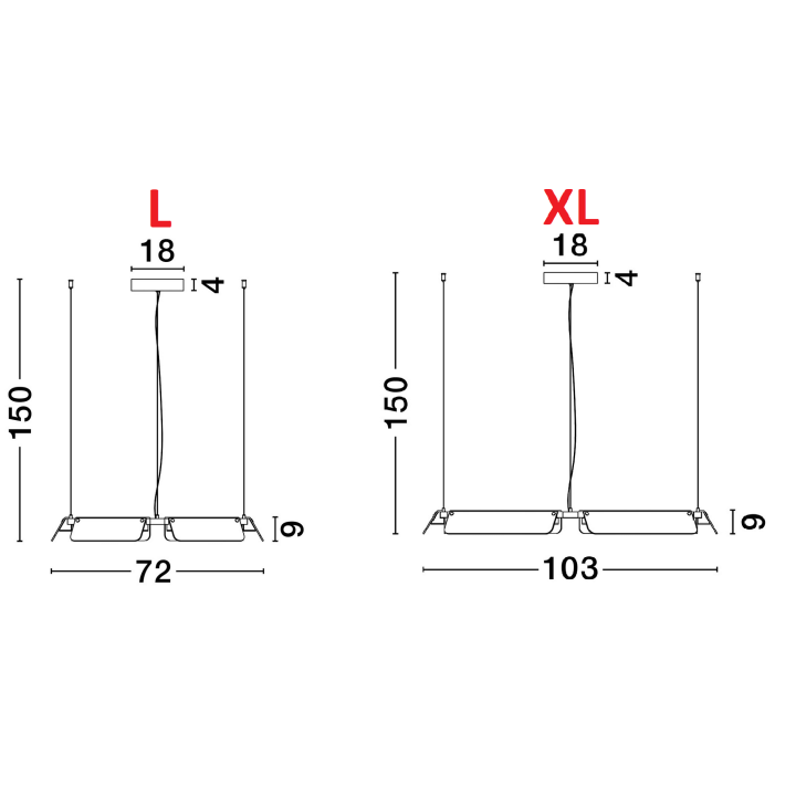 LUCES ROCA LE44228/9 okrągła lampa wisząca LED 2 rozmiary czarno-złota