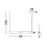 LUCES ROCA LE44230 LED hanging lamp 20W black and gold metal/glass