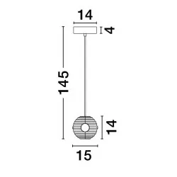 LUCES SECO LE44232 lampa wisząca LED 13W, czarno-złota, metal/szkło