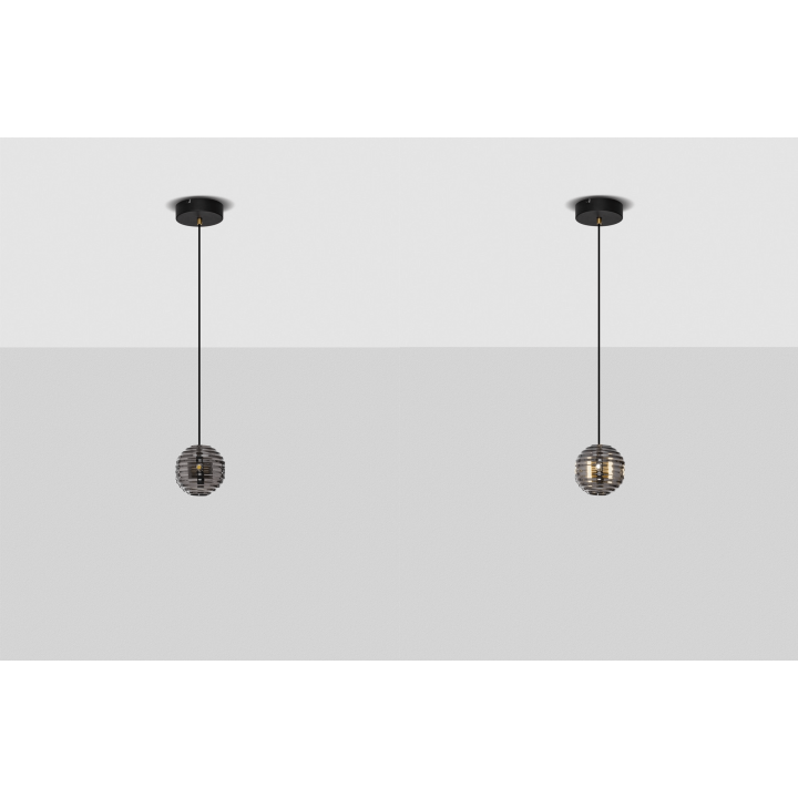 LUCES SECO LE44232 lampa wisząca LED 13W, czarno-złota, metal/szkło