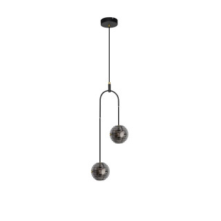 LUCES SECO LE44233 LED hanging lamp, black and gold, 2 lampshades, modern