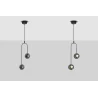 LUCES SECO LE44233 LED hanging lamp, black and gold, 2 lampshades, modern