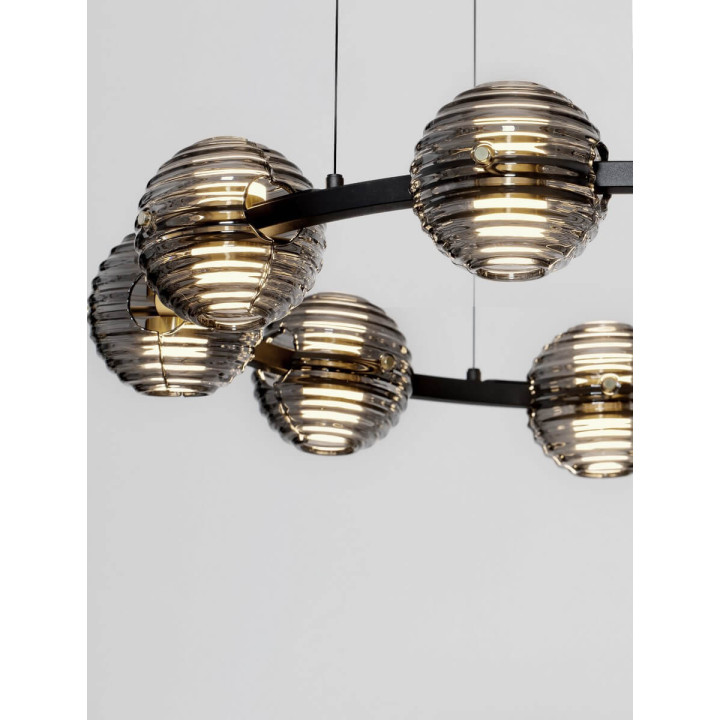 LUCES SECO LE44235/6 lampa wisząca LED 3000K czarno-złota, 2 rozmiary