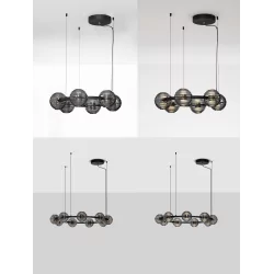 LUCES SECO LE44235/6 lampa wisząca LED 3000K czarno-złota, 2 rozmiary