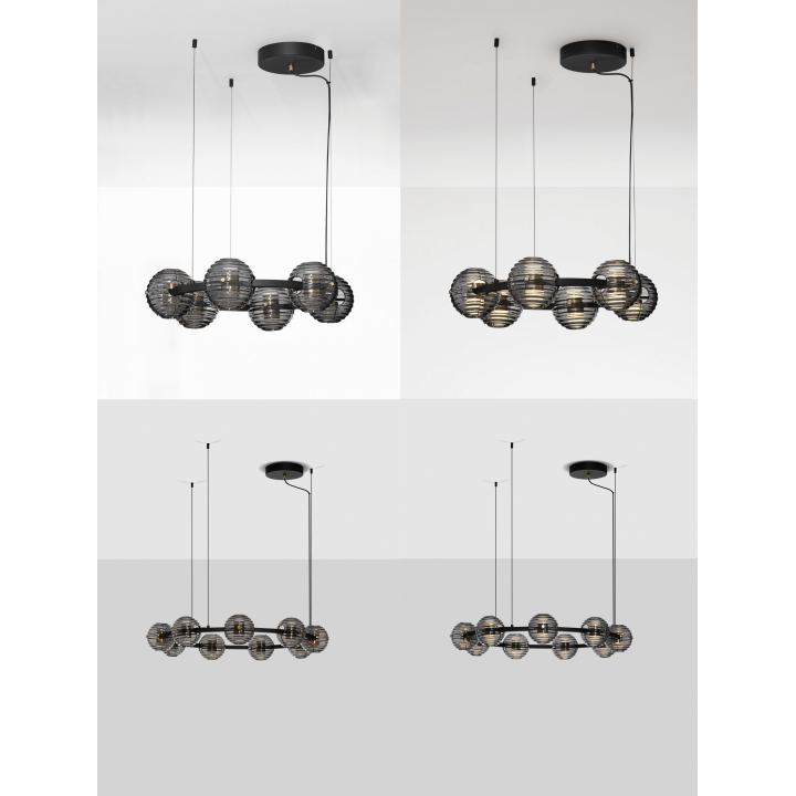 LUCES SECO LE44235/6 LED hanging lamp 3000K black and gold, 2 sizes