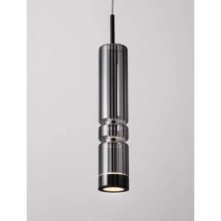 LUCES MONTERO LE44588/9/90/1 lampa wisząca tuba LED czarna, złota