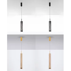 LUCES MONTERO LE44588/9/90/1 LED tube hanging lamp black, gold