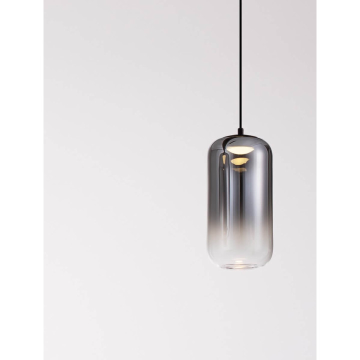 LUCES ANUCO LE44610/1 lampa wisząca LED, 2 rozmiary, czarno-szara