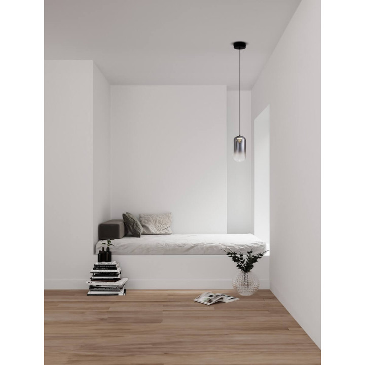 LUCES ANUCO LE44610/1 lampa wisząca LED, 2 rozmiary, czarno-szara