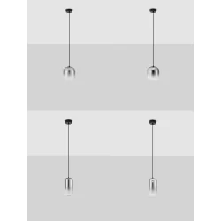 LUCES ANUCO LE44610/1 LED hanging lamp, 2 sizes, black and gray