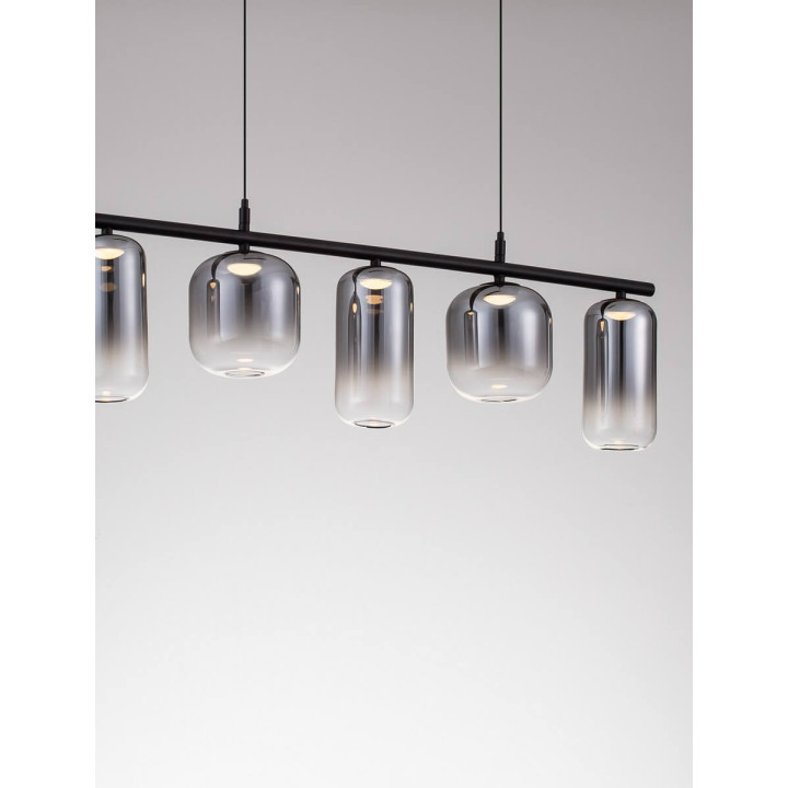 LUCES ANUCO LE44612 LED hanging lamp 3000K, black and gray, metal/glass