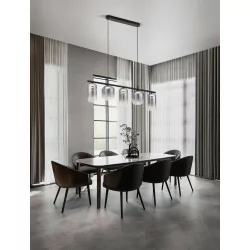 LUCES ANUCO LE44612 LED hanging lamp 3000K, black and gray, metal/glass