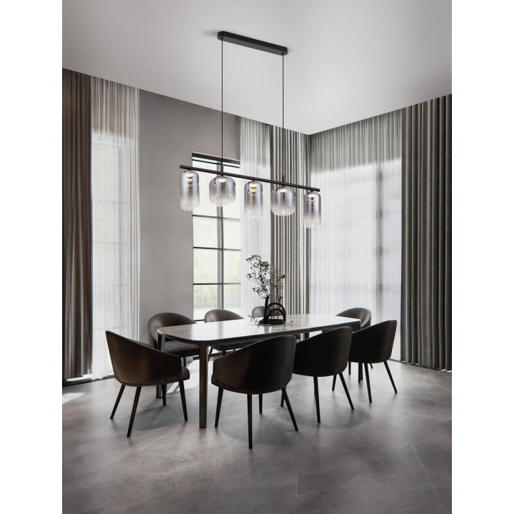 LUCES ANUCO LE44612 LED hanging lamp 3000K, black and gray, metal/glass