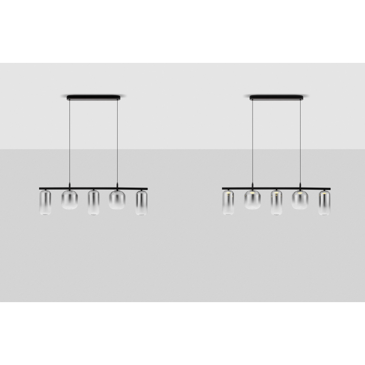 LUCES ANUCO LE44612 lampa wisząca LED 3000K, czarno-szara, metal/szkło