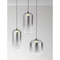 LUCES ANUCO LE44614/5 lampa wisząca LED, 2 rozmiary, metal/szkło