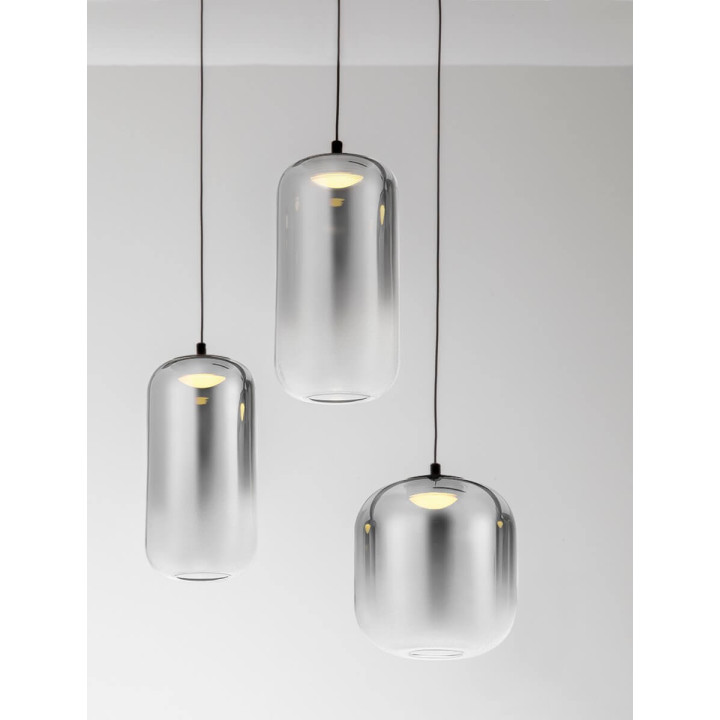 LUCES ANUCO LE44614/5 lampa wisząca LED, 2 rozmiary, metal/szkło