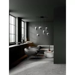 LUCES ANUCO LE44614/5 lampa wisząca LED, 2 rozmiary, metal/szkło